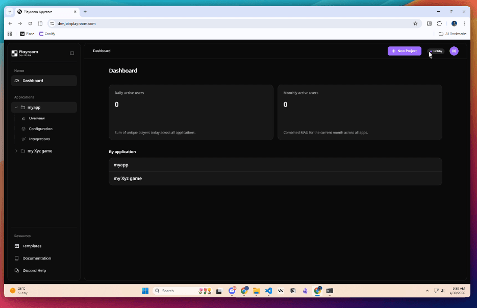 Project overview — open Configuration tab