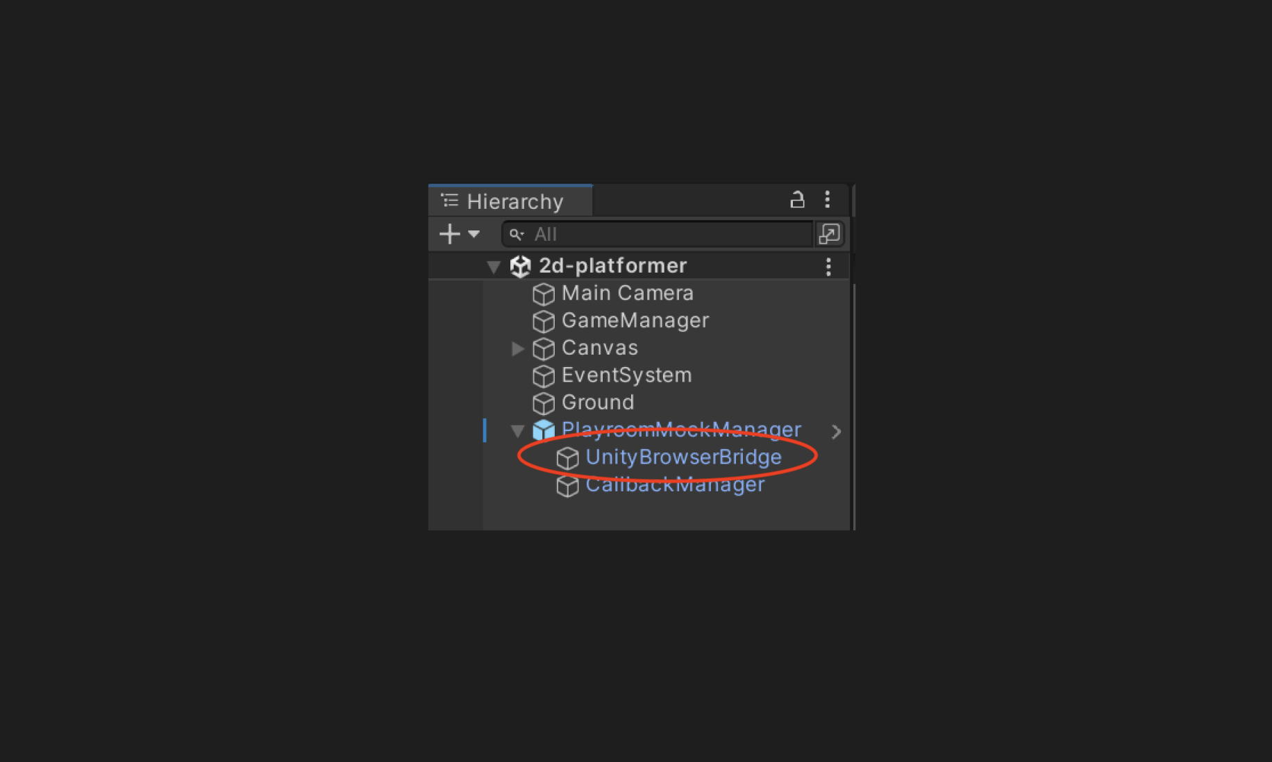 Unity Browser Bridge Hierarchy